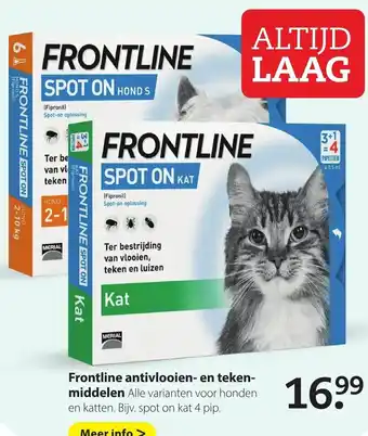 Pets Place Frontline Antivlooien- en tekenmiddelen aanbieding