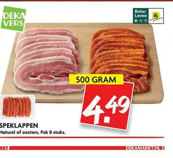 Dekamarkt Speklappen naturel of oosters 500 gram aanbieding