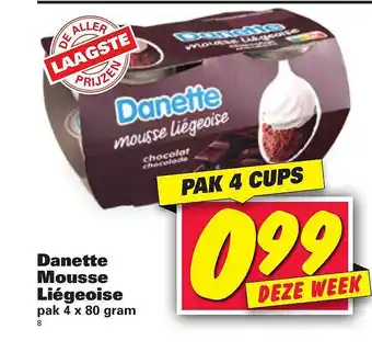 Nettorama Danette mousse liégeoise 4x80 gram aanbieding