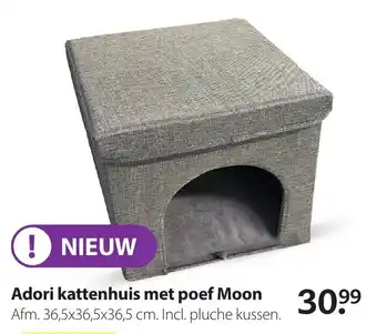 Pets Place Adori Kattenhuis met poef Moon aanbieding