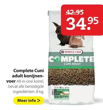 Pets Place Versele-Laga Complete Cuni adult konijnenvoer 8kg aanbieding