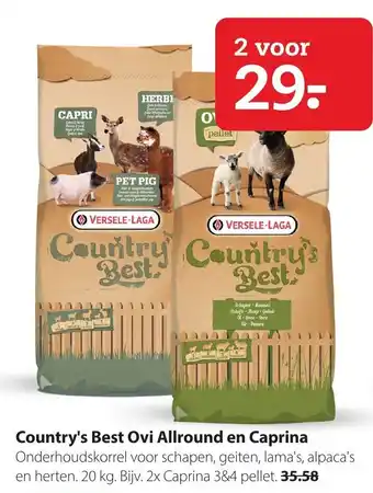 Pets Place Country's Best Ovi Allround en Caprina 2*20kg aanbieding