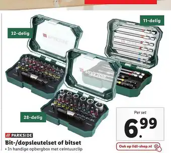Lidl Parkside bit--dopsleutelset of bitset aanbieding