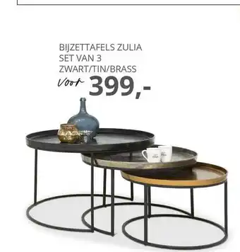 De Bommel Meubelen Bijzettafels zulia set van 3 aanbieding