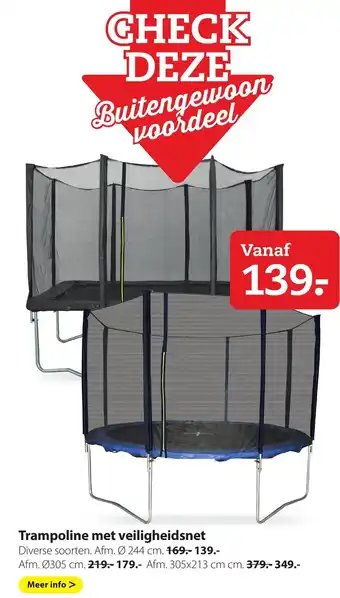 Boerenbond Trampoline met veiligheidsnet 244 cm aanbieding