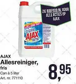 Bidfood Ajax allesreiniger, fris 5 liter aanbieding