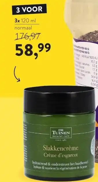 Holland & Barrett De Tuinen slakkencreme 3x120ML aanbieding