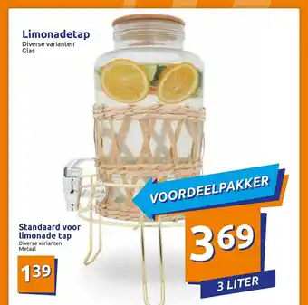 Action Limonadetap of standaard voor limonade tap 3 liter aanbieding