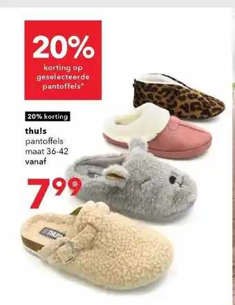 Scapino Thu!s pantoffels 20% korting aanbieding