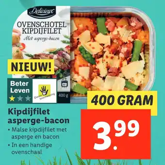 Lidl Kipdijfilet asperge-bacon 400gram aanbieding