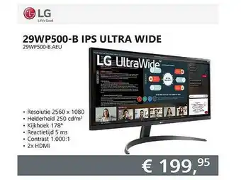 Informatique Lg 29wp500-b ips ultra wide 29wp500-b.aeu monitor aanbieding