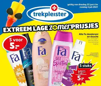 Trekpleister Alle fa deodorant en douche aanbieding