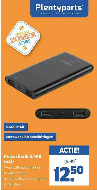 Plentyparts Powerbank 5.400 mah aanbieding