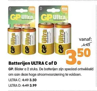 Plentyparts Batterijen ultra c of d gp aanbieding