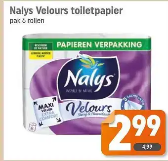 Dagwinkel Nalys velours toiletpapier aanbieding