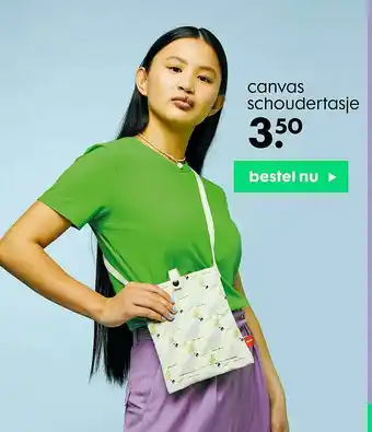 HEMA Canvas Schoudertasje aanbieding