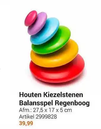 Lobbes Houten kiezelstenen balansspel regenboog aanbieding