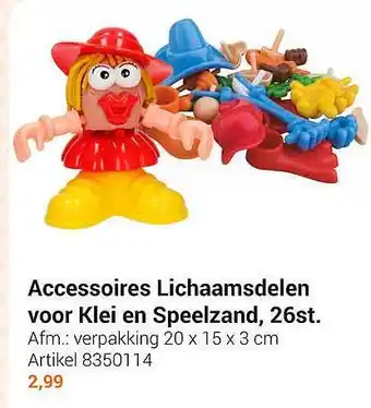 Lobbes Accessoires lichaamsdelen voor klei en speelzand, 26st. aanbieding