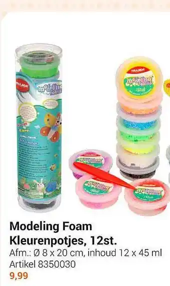 Lobbes Modeling foam kleurenpotjes, 12st. aanbieding