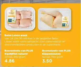 PLUS Boerentrots van plus kipdijfilet of boerentrots van plus kippenbouten aanbieding