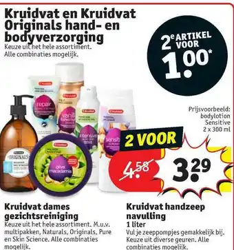 Kruidvat Kruidvat En Kruidvat Originals Hand- En Bodyverzorging, Kruidvat Dames Gezichtsreiniging Of Kruidvat Handzeep Navulling 300ml aanbieding