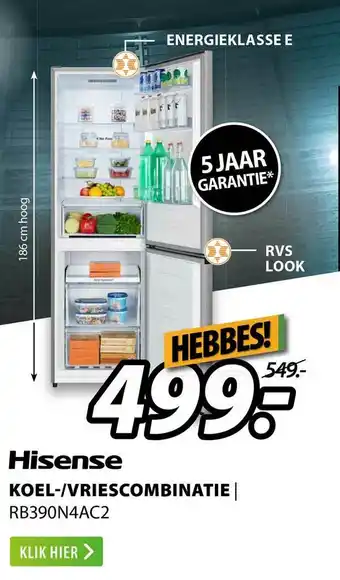 Expert Hisense Koel--Vriescombinatie | RB390N4AC2 aanbieding