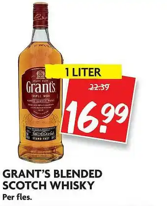 Dekamarkt Grant's Blended Scotch Whisky 1 liter aanbieding