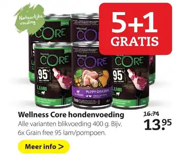 Boerenbond Wellness Core hondenvoeding 6*400g aanbieding