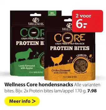 Boerenbond Wellness Core hondensnacks Bites 2*170g aanbieding