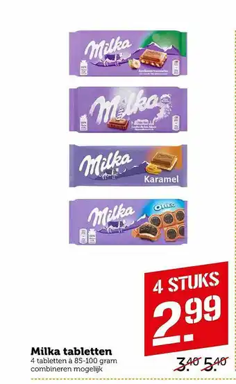 Coop Milka Tabletten aanbieding