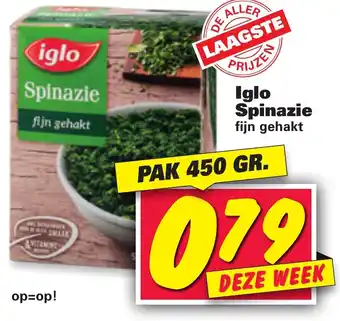 Nettorama Iglo Spinazie 450g aanbieding