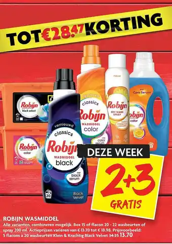 Dekamarkt Robijn Wasmiddel 2+3 Gratis Tot € 28.⁴⁷ Korting aanbieding