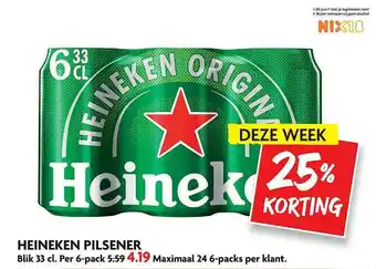 Dekamarkt Heineken Pilsener 25% Korting aanbieding