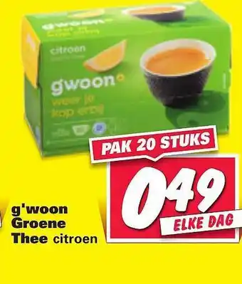 Nettorama G'woon Groene Thee Citroen aanbieding