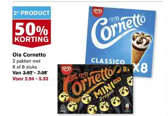 Hoogvliet Ola Cornetto 50% Korting aanbieding