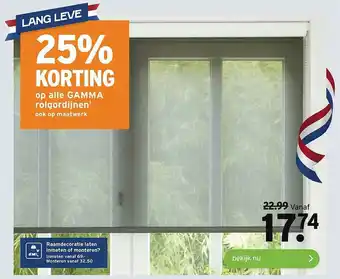 GAMMA Op Alle Gamma Rolgordijnen 25% Korting aanbieding