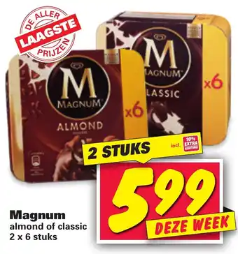 Nettorama Magnum ijs 2*6 st aanbieding