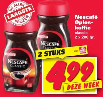 Nettorama Nescafe oploskoffie 2*200g aanbieding