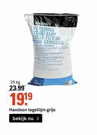 Karwei Handson tegellijm grijs aanbieding