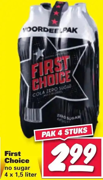 Nettorama First Choice no sugar 4*1.5L aanbieding