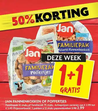 Dekamarkt Jan Pannenkoeken Of Poffertjes 1+1 Gratis 50% Korting aanbieding