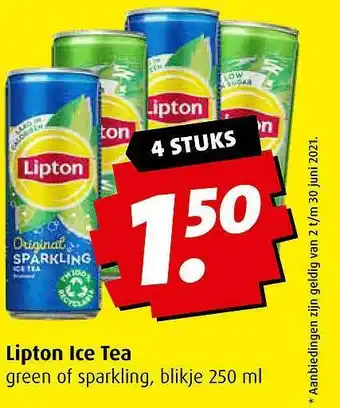 Boni Lipton Ice Tea Green Of Sparkling aanbieding