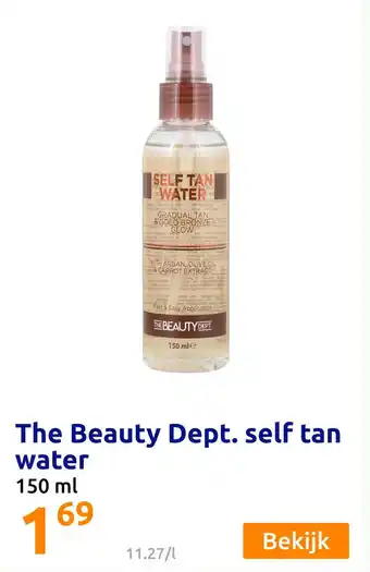 Action The Beauty Dept. self tan water aanbieding