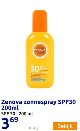 Action Zenova zonnesprav SPF30 aanbieding