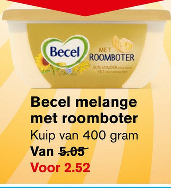 Hoogvliet Becel melange met roomboter aanbieding