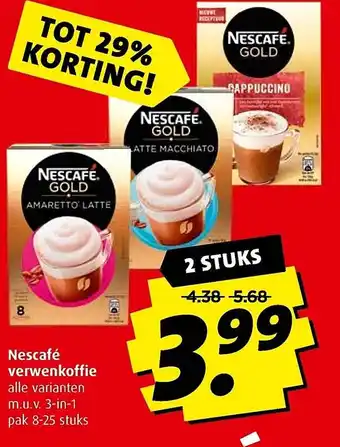 Boni Nescafé verwenkoffie pak 8-25 stuks aanbieding