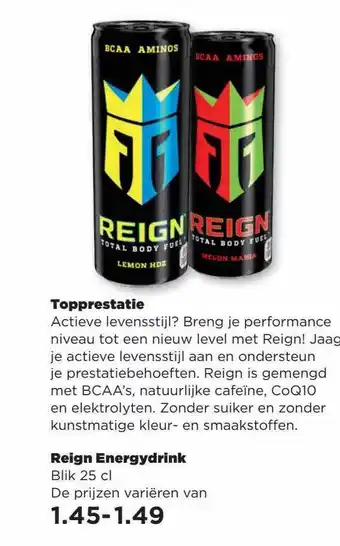 PLUS Reign energydrink aanbieding