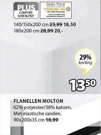 Jysk Flanellen molton 29% korting aanbieding