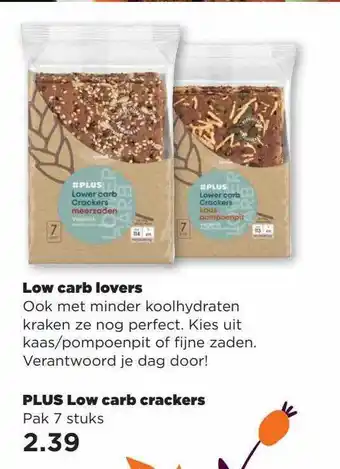 PLUS Plus low carb crackers aanbieding