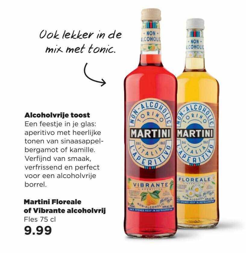 Martini floreale of vibrante alcoholvrij aanbieding bij PLUS